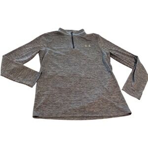 Under Armour Mens Heatgear Quarter Zip‎ Long Sleeve Shirt Gray Size S